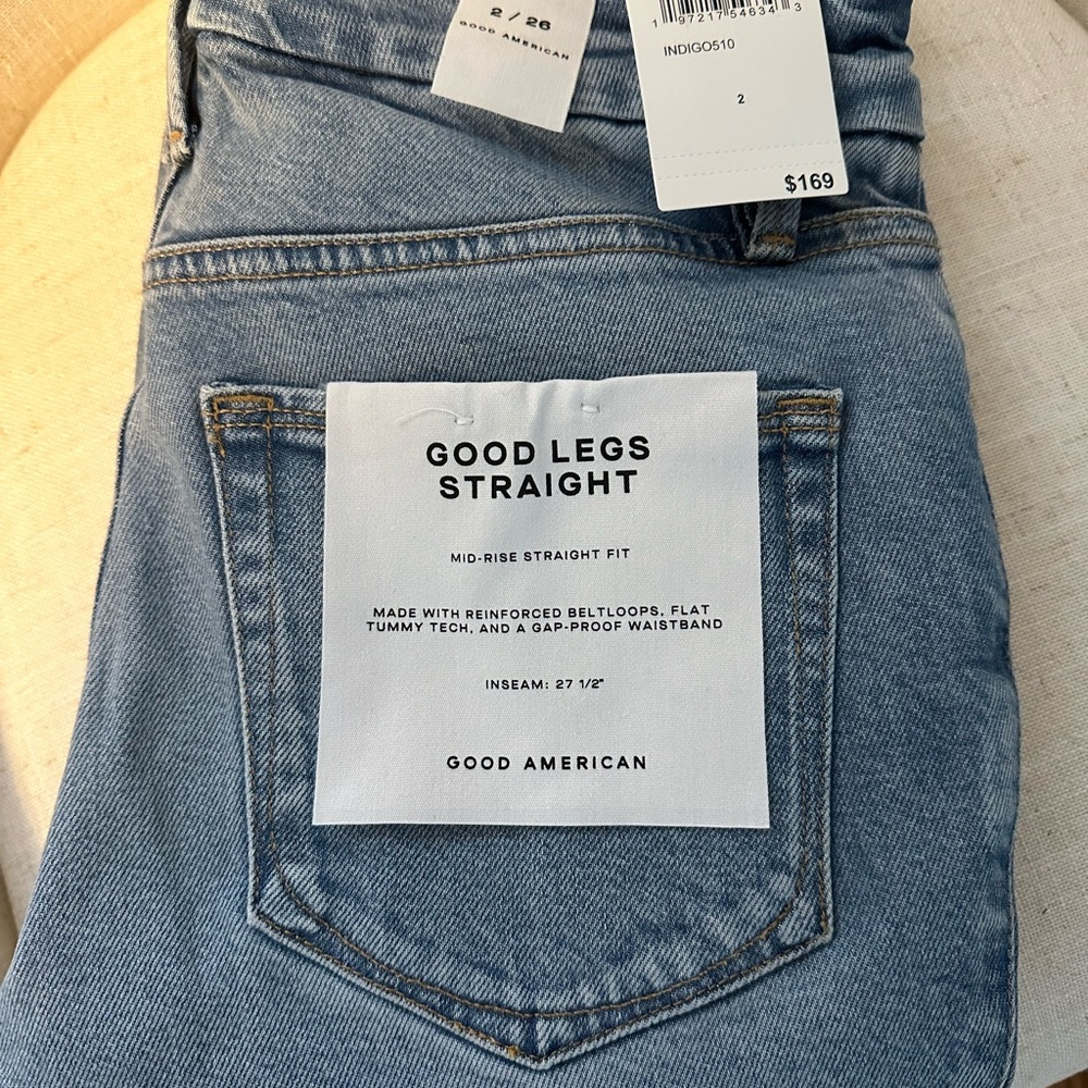 Good American Good Legs Straight Jeans - Blue